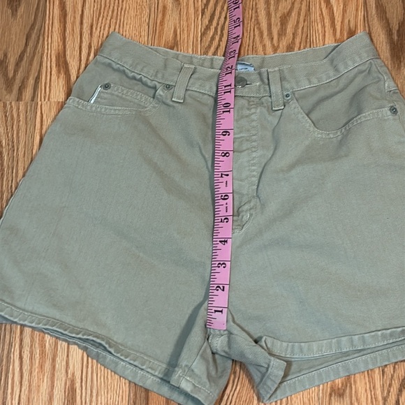 Bongo 90s High Rise Tan Jean Shorts, khaki denim, 9 - Picture 8 of 10
